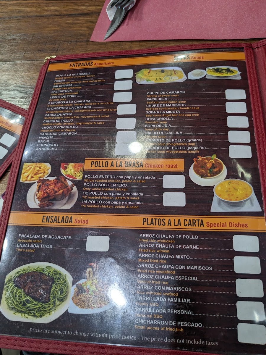 Titos Pollería Restaurant Menu - Image 2
